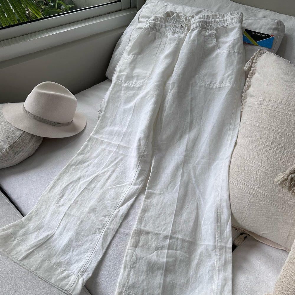 Timeless & Chic: Linen White Oxide Pants - Effortless Style All Year Round NWOT